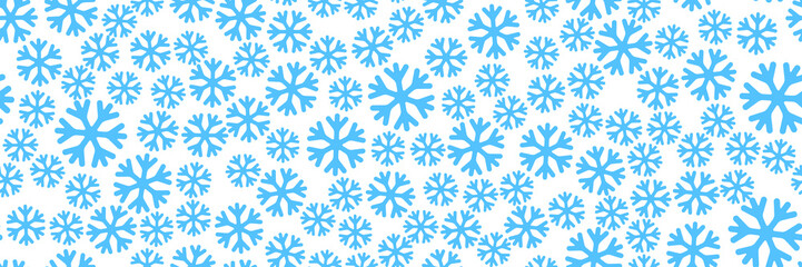 Seamless vector background with simple snowflakes. Snowflakes of different sizes