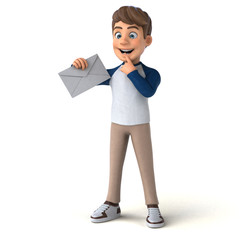 3D cartoon character fun teenager