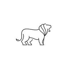 Simple line art Lion logo design