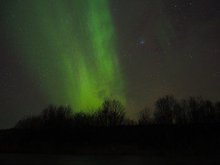 Beautiful northern lights on the sky