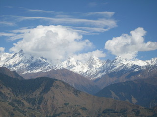 famous snow peaks of great Himalaya in different time frame of a day