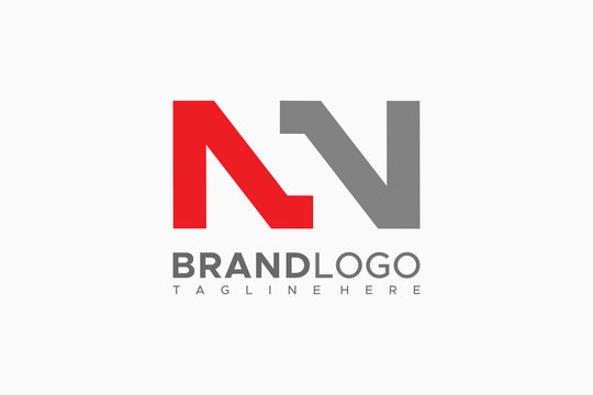 Logo Vector Abstract Initial Letter N and N Linked. Flat Vector Logo Design Template Element