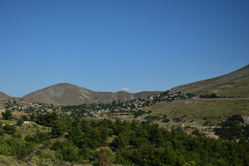 Obraz premium View of the abandoned Greek village Derekoy - turkish aegean island Gokceada (Imbros)