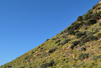Landscape blue-green from Marmaros beach - turkish aegean island Gokceada (Imbros)