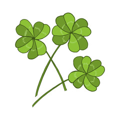 Lucky four leaf green clover
