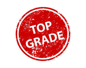 Top grade stamp vector texture. Rubber cliche imprint. Web or print design element for sign, sticker, label.