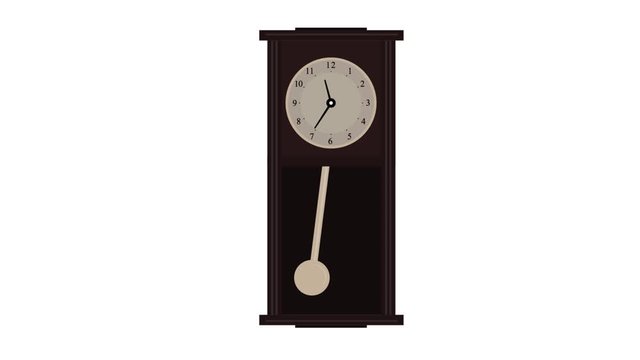 Wall clock. Watch, video with alpha channel enabled. Cartoon