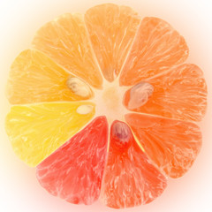 slice of orange isolated on white background