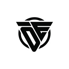 0E E0 Triangle Logo Circle Monogram Design Vector Super Hero Concept, OE EO Logo Design