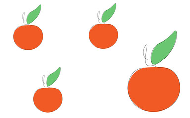 Fototapeta na wymiar Orange fruit pattern, vector illustration