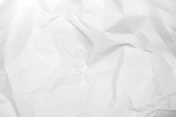 White crumpled paper texture background.	