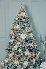 Christmas decoration on abstract background,vintage filter,soft focus