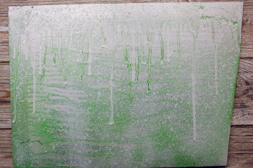 paint swabs on the canvas