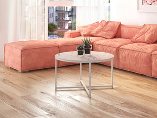 Stylish modern scandinavian living room with design furniture
