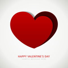 Heart shape paper cut design vector romantic card for valentines day card or banner