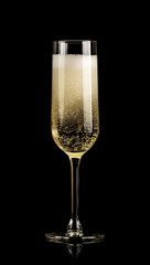 champagne glass with bubbles