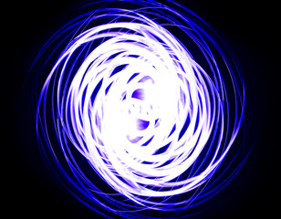 Abstract circle spiral background with freeze lighting pattern.