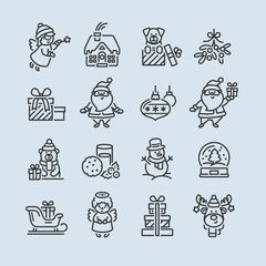 Set of Christmas icons for design and decoration