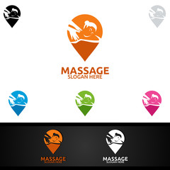 Chiropractic, massage, back pain and osteopathy Logo Design