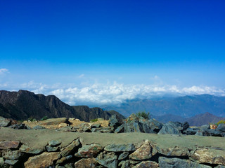 natural park in abha city Saudi arabia - So beautiful clear blue sky - nice day