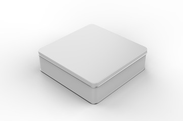 Fototapeta premium Blank tin container for branding and design. 3d render illustration.