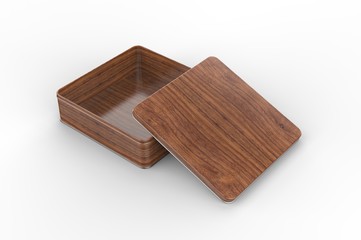 Blank tin container for branding and design. 3d render illustration.