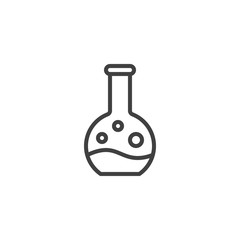 Experiment flask line icon. linear style sign for mobile concept and web design. Chemical test tube outline vector icon. Laboratory Research symbol, logo illustration. Vector graphics