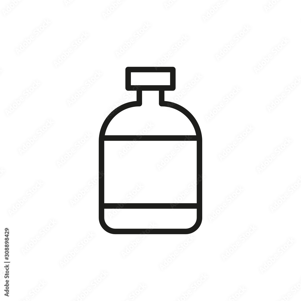 Poster simple flask line icon.