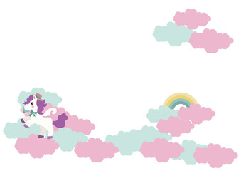 可愛いペガサスのアイコン。キャラクターデザイン。