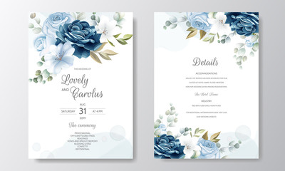 Hand Drawn Floral Wedding Invitation Card