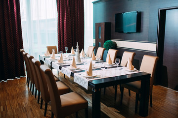 Table setting in the restaurant or Hotel.