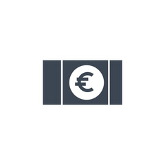 Euro related vector glyph icon.