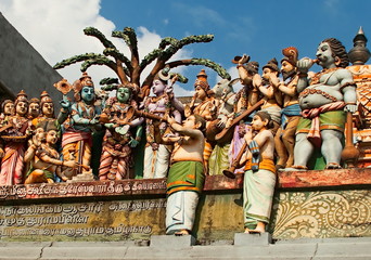 Colored statues of Indians gods