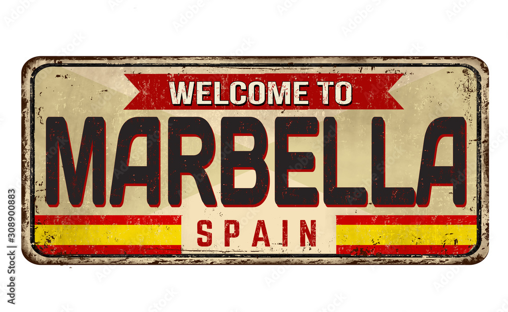 Poster Welcome to Marbella vintage rusty metal sign