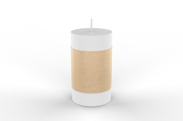 Blank Pillar Scented & Colorful Candle For Branding, 3d render illustration.