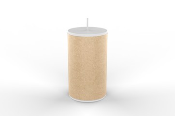 Blank Pillar Scented & Colorful Candle For Branding, 3d render illustration.