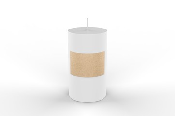 Blank Pillar Scented & Colorful Candle For Branding, 3d render illustration.