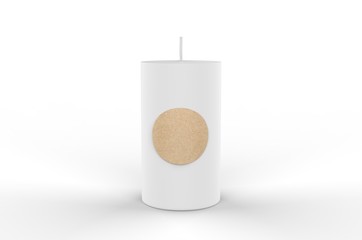 Blank Pillar Scented & Colorful Candle For Branding, 3d render illustration.