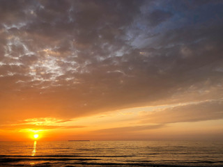 Sunset on the Baltic Sea Barge