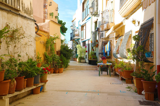 Barrio Santa Cruz in the morning, Alicante, Costa Blanca, Spain