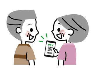 キャッシュレス　PAY　シニア夫婦
