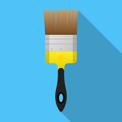 Paint Brush Illustration Flat Icon Vector