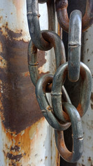 rusted Chain and grunge metal texture, rust and oxidized metal background.