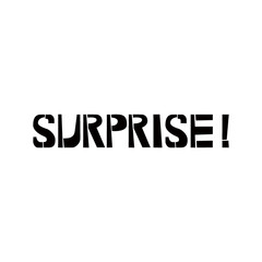 Surprise stencil lettering. Spray paint graffiti on white background. Design templates for greeting cards, overlays, posters