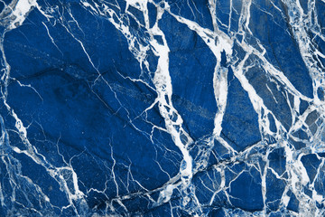 Color of year, 2020. Toned classic blue and white marble texture background.