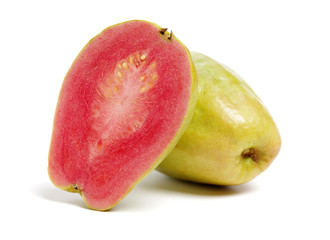Pink guava isolated on white background