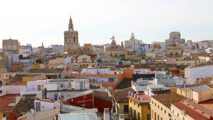Fototapeta na wymiar Valencia cityscape from Torres de Serranos, Spain, Europe