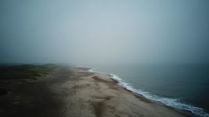 Fototapeta premium Hazy aerial shoreline landscape