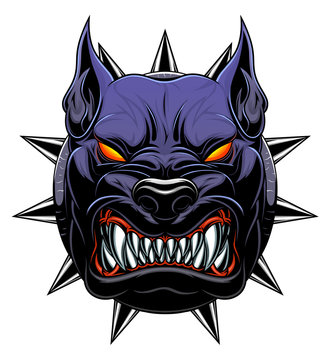 Black hell dog head