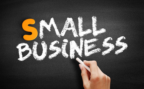 Small Business text on blackboard, business concept on blackboard